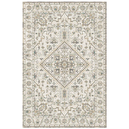 Geometric Area Rug, American Retro Rectangle Design, Machine-Made Vinyl Backing for Bedroom, Bathroom and Living Spaces - product view 3
