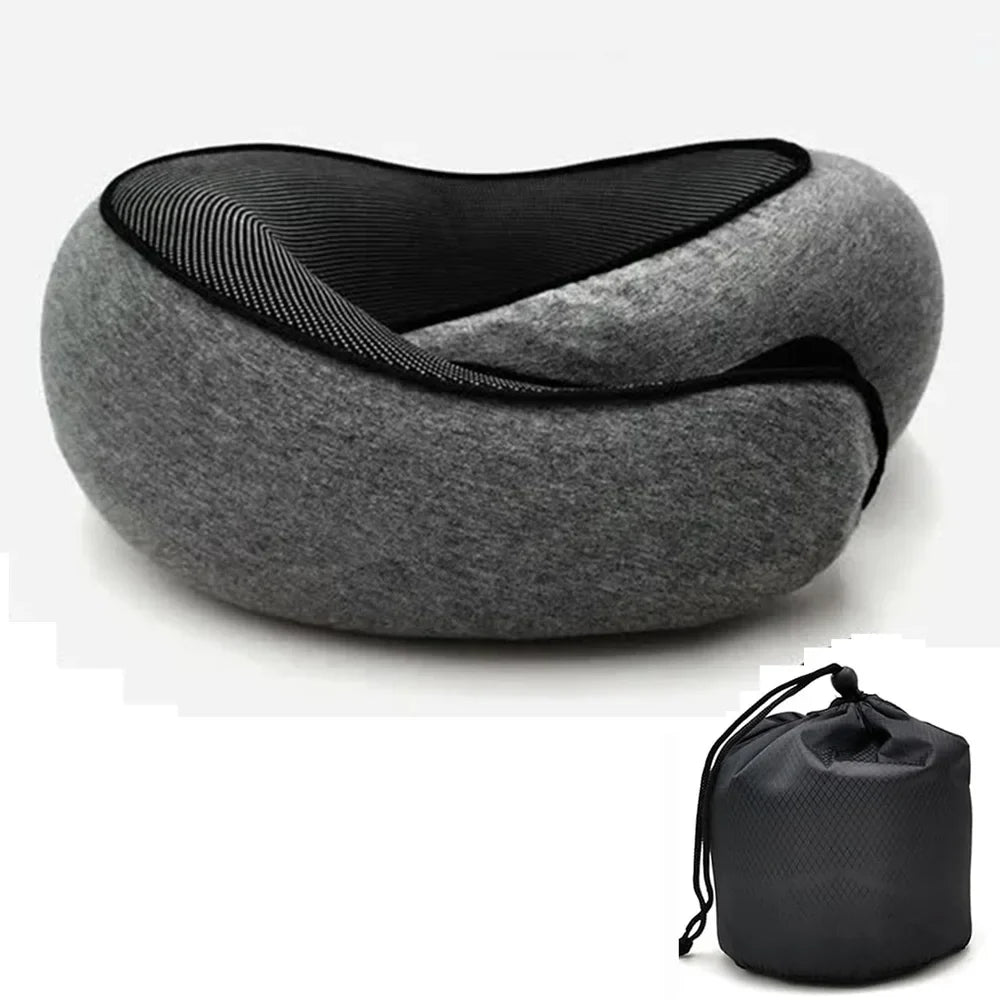 Memory Foam Travel Neck Pillow, U-Shape Cotton Cover, Portable Solid Design for Travel, Bedding and Rest - product view 4