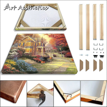 Natural Wood Poster Frame, DIY Rectangle Canvas and Photo Frame, Custom Width and Height Options for Wall Art - product view 1