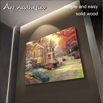 Natural Wood Poster Frame, DIY Rectangle Canvas and Photo Frame, Custom Width and Height Options for Wall Art - product view 3