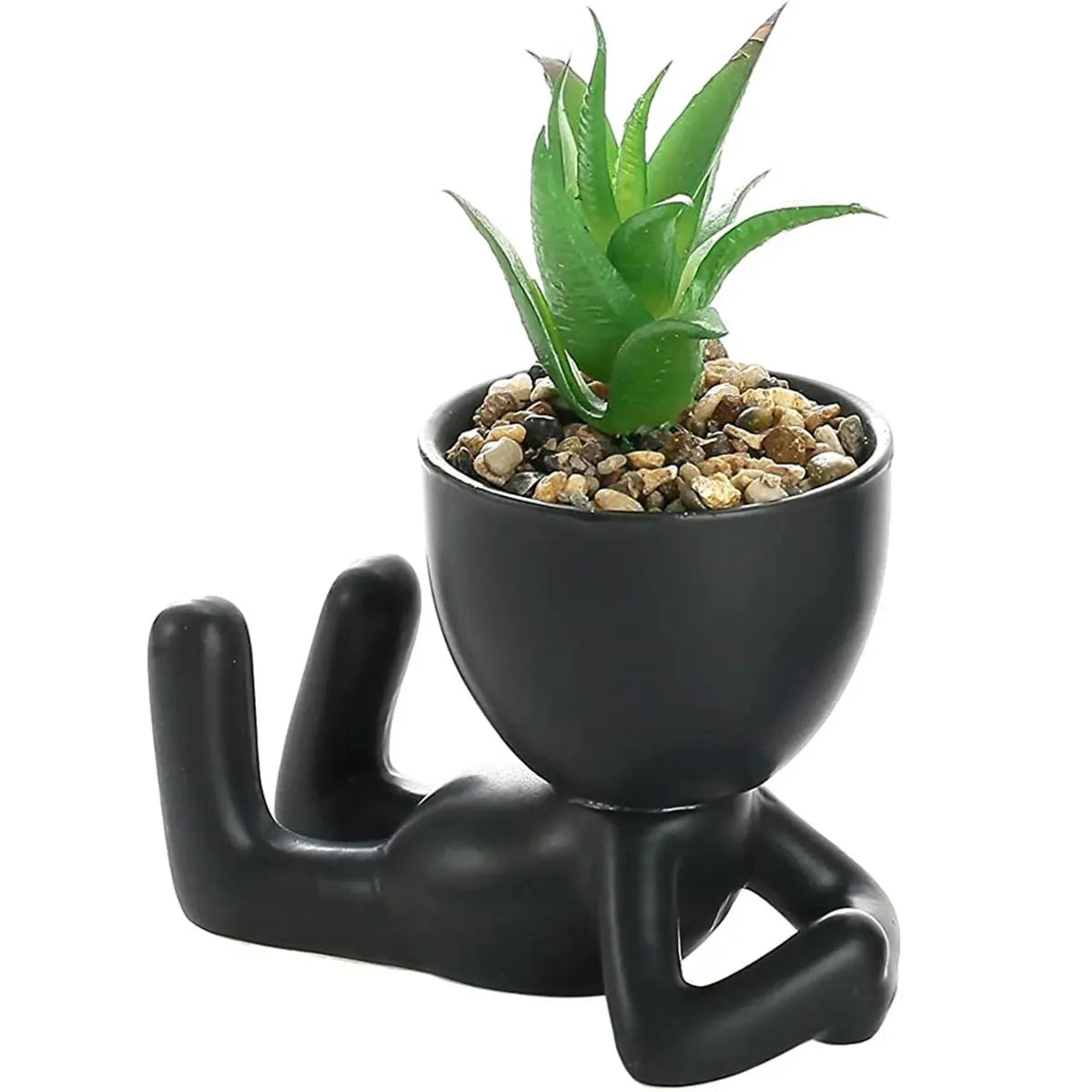 Ceramic Animal Planter Set, Cute Succulent Pots with Drainage Holes, 6-Piece Option for Home and Desk Décor - product view 3