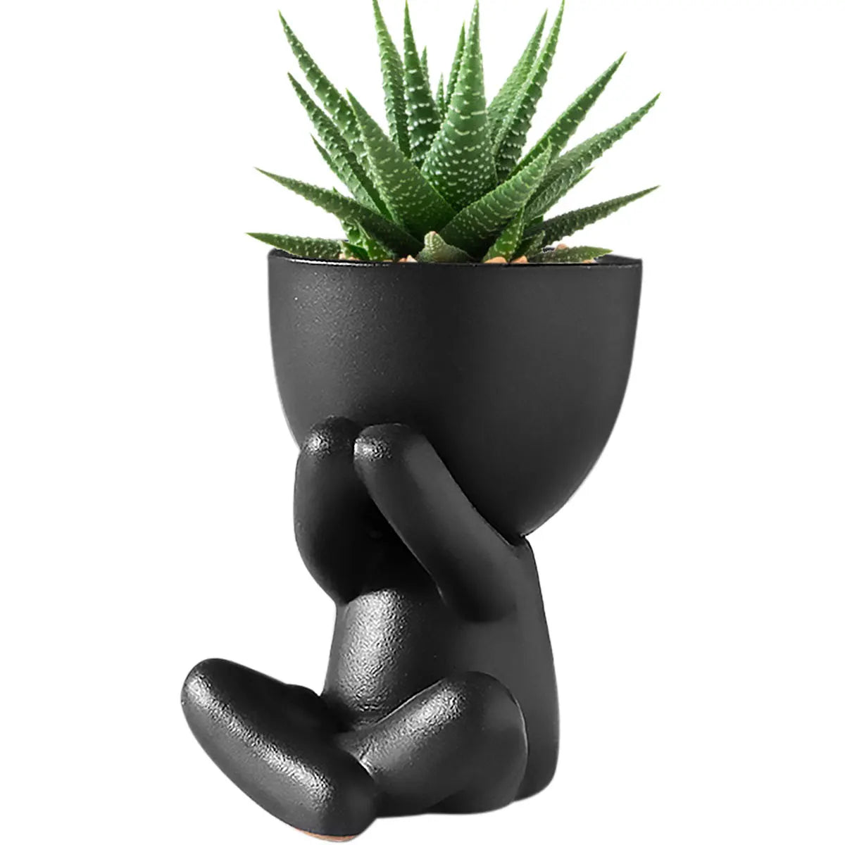 Ceramic Animal Planter Set, Cute Succulent Pots with Drainage Holes, 6-Piece Option for Home and Desk Décor - product view 4