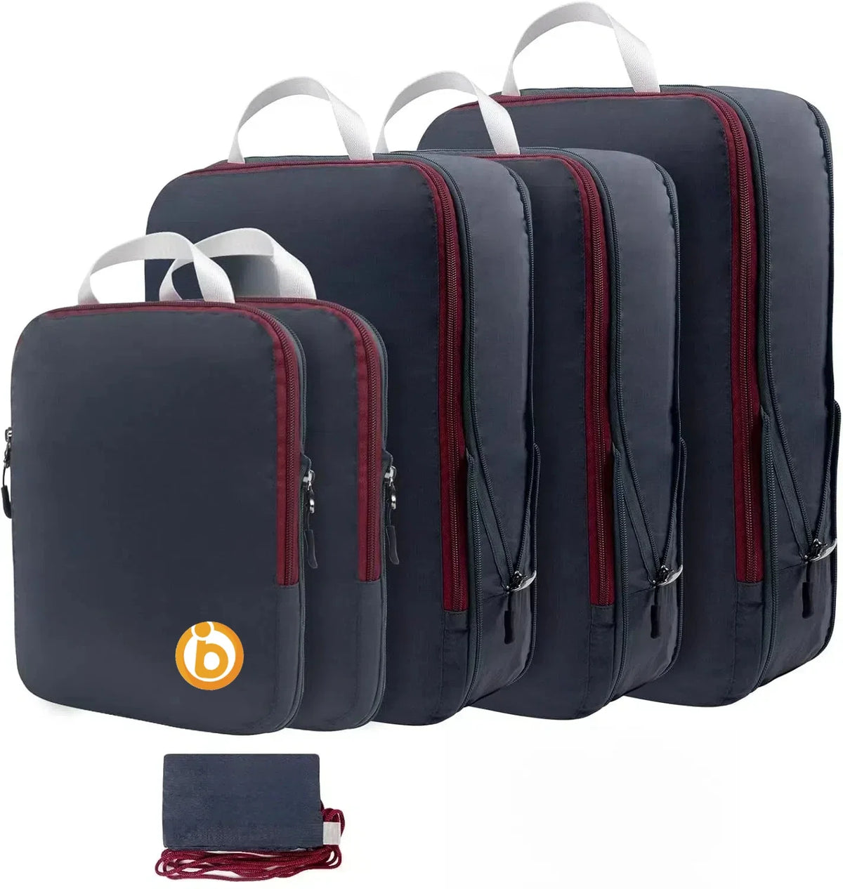 Compression Packing Cubes, Waterproof PVC Travel Organizers with Zippered Space-Saving Design, 2/6/9-Set Options for Suitcases - product view 2