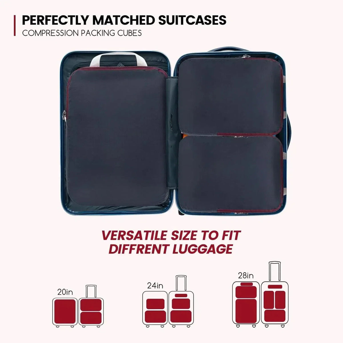 Compression packing cubes, product view 6