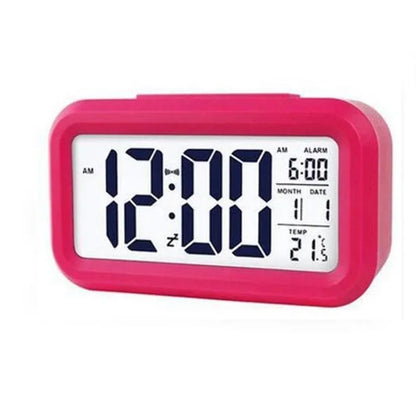 Digital LCD Alarm Clock, 4.6-Inch Display, Calendar, Thermometer, Auto Night Backlight, 12/24-Hour Time, 6 Colors - product view 1