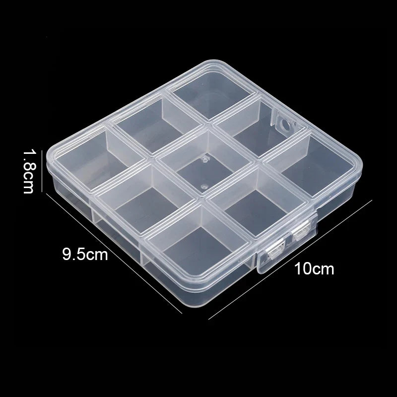 Clear Plastic Jewelry Organizer Box, 9 to 28 Grid Compartment Storage Case, Portable Bead and Earring Display Organizer - product view 2