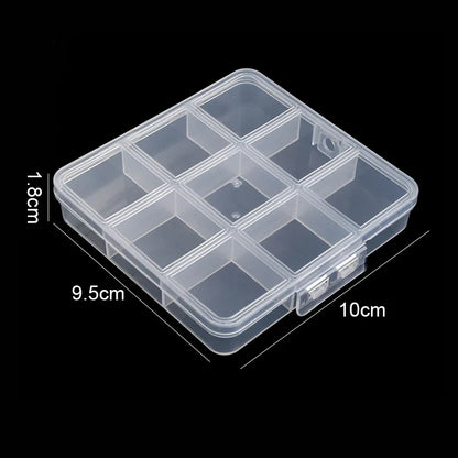 Clear Plastic Jewelry Organizer Box, 9 to 28 Grid Compartment Storage Case, Portable Bead and Earring Display Organizer - product view 2