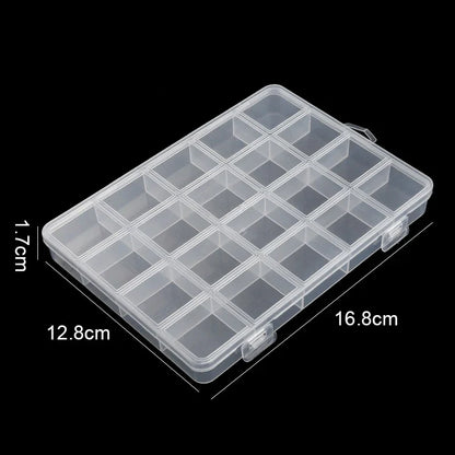 Clear Plastic Jewelry Organizer Box, 9 to 28 Grid Compartment Storage Case, Portable Bead and Earring Display Organizer - product view 6