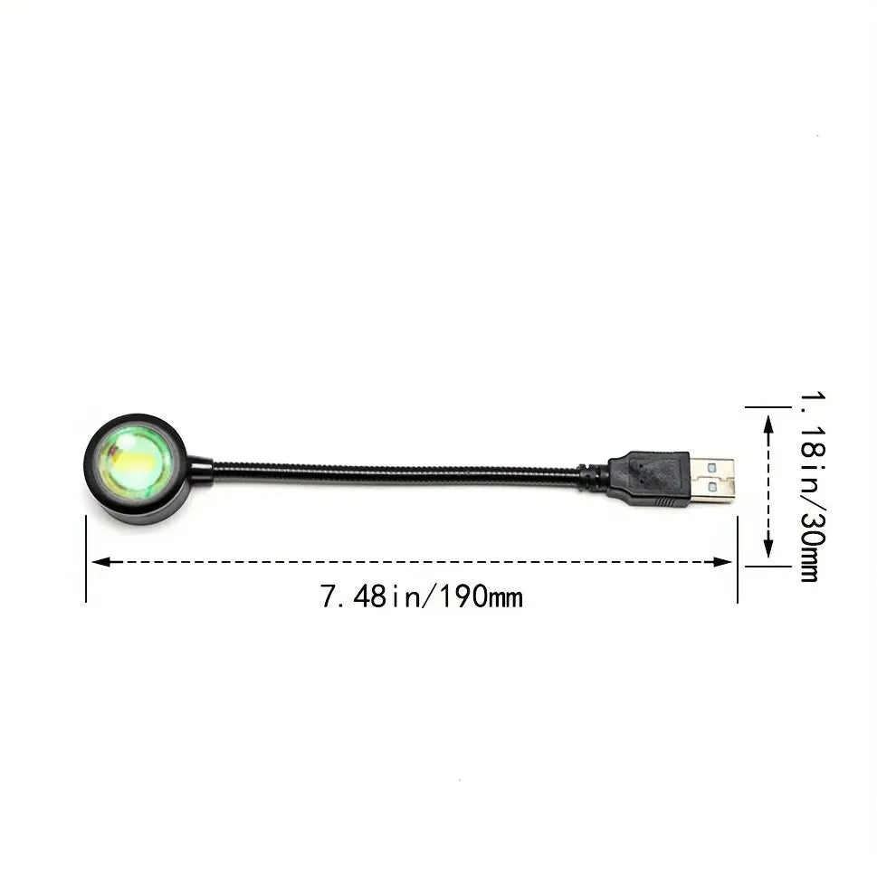 USB Sunset Ambiance Table Lamp, 5V DC Decorative Mood Light in Sunset Yellow for Bedroom and Living Room - product view 3