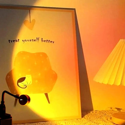USB Sunset Ambiance Table Lamp, 5V DC Decorative Mood Light in Sunset Yellow for Bedroom and Living Room - product view 4
