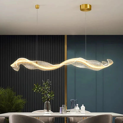 Modern LED Pendant Light, Dimmable Acrylic and Iron Hanging Lamp, 100–220cm Length, Remote or Touch Control for Dining Areas - product view 3