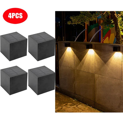 Solar Fence Light, Dimmable LED Wall Lamp, ABS Outdoor Garden Lighting, 6-12 Hour Runtime, 1PCS or 4PCS - product view 1