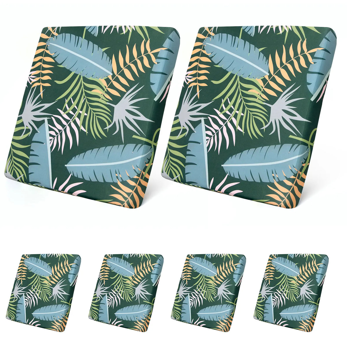 Outdoor Patio Cushion Cover, Stretch Jacquard Polyester Sofa Slipcover, Square Seat Protector in 3, 6 or 8 Pieces - product view 2