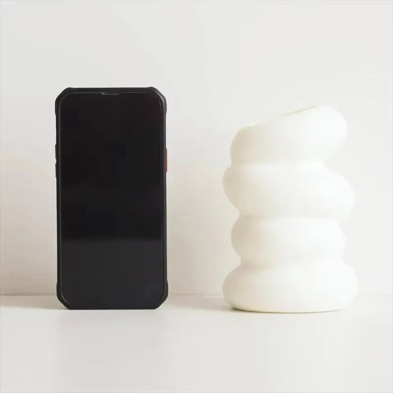 Modern Resin Bud Vase, White Spiral Flower Arrangement Ornament, Medium Size for Kitchen, Living Room and Bedroom - product view 4