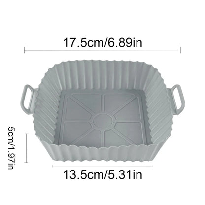 Silicone Air Fryer Liner, Reusable Non-Stick Square Baking Pot with Handles, Heat Resistant to 240°C, 17 cm or 21 cm - product view 5