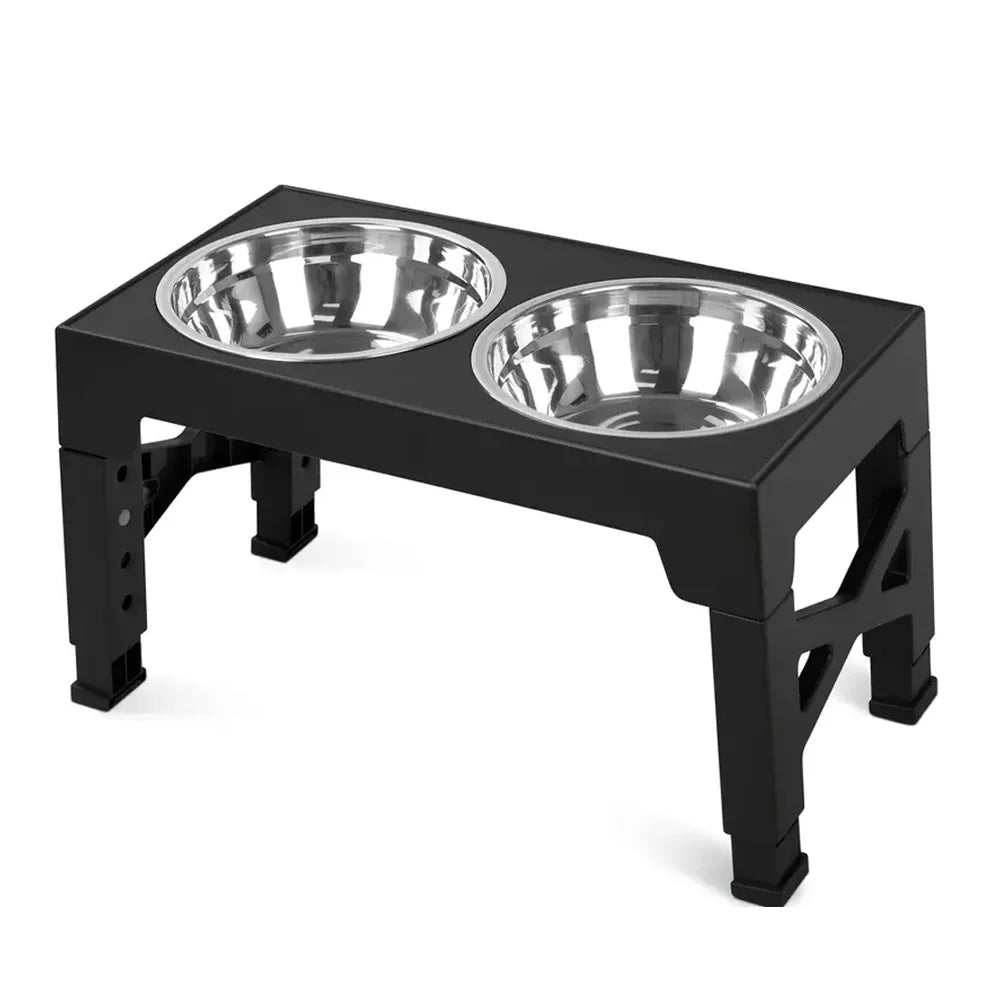 Adjustable Elevated Dog Bowl Stand with Double Stainless Steel Bowls, 43 x 23 cm Raised Feeder for All Breeds - product view 1