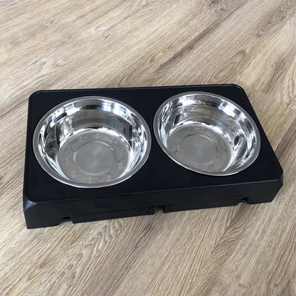 Adjustable Elevated Dog Bowl Stand with Double Stainless Steel Bowls, 43 x 23 cm Raised Feeder for All Breeds - product view 5