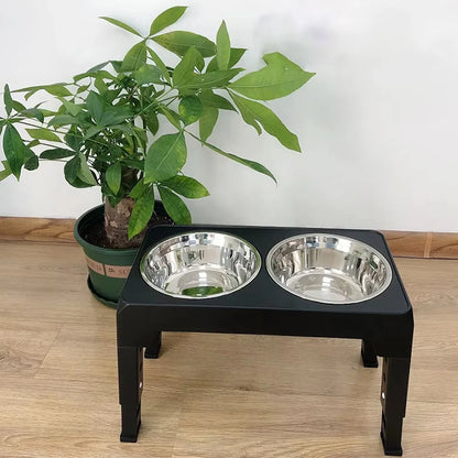 Adjustable Elevated Dog Bowl Stand with Double Stainless Steel Bowls, 43 x 23 cm Raised Feeder for All Breeds - product view 6
