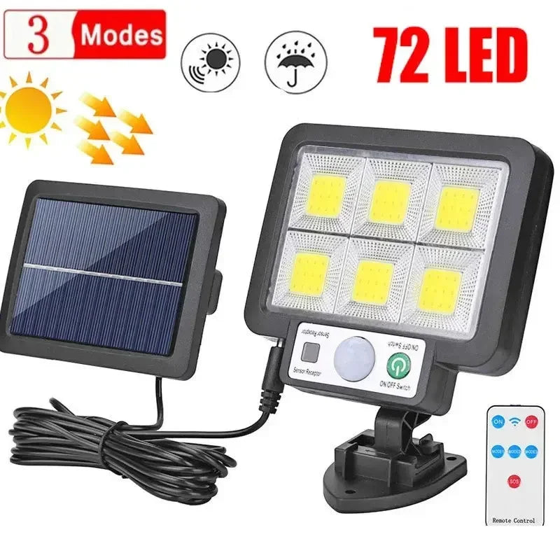 Solar Motion Sensor Driveway Light, Split Panel, 3 Modes, 270° Sensor, 5 m Cable, Rechargeable Battery, ABS - product view 2
