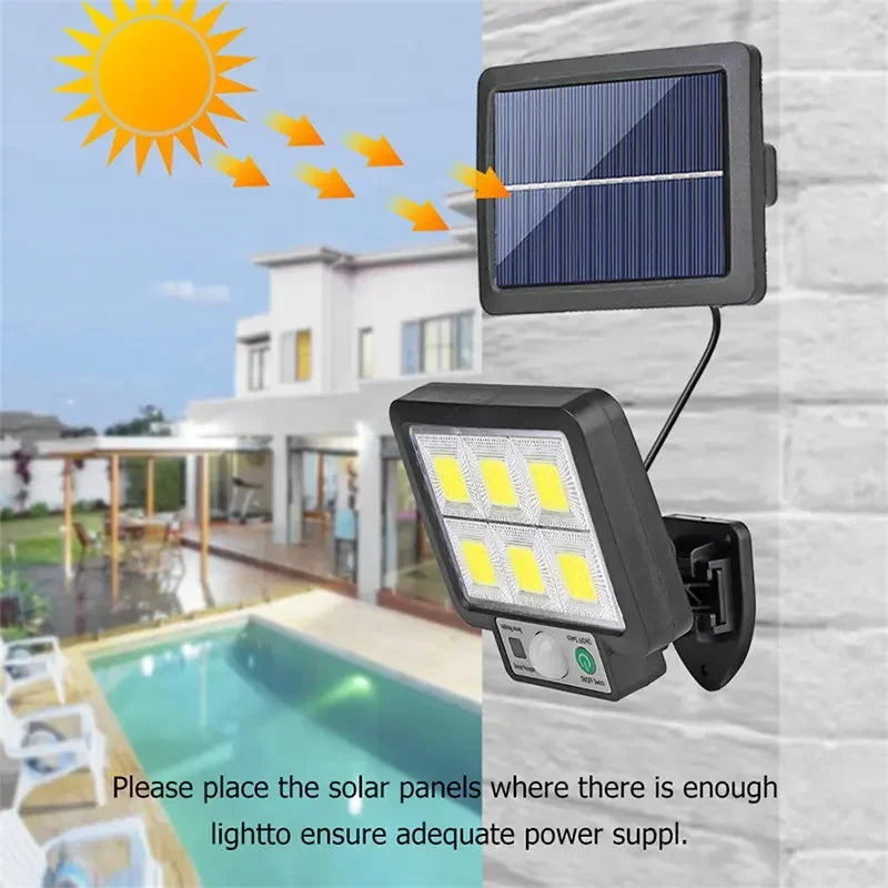 Solar Motion Sensor Driveway Light, Split Panel, 3 Modes, 270° Sensor, 5 m Cable, Rechargeable Battery, ABS - product view 4