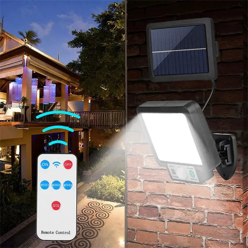 Solar Motion Sensor Driveway Light, Split Panel, 3 Modes, 270° Sensor, 5 m Cable, Rechargeable Battery, ABS - product view 6