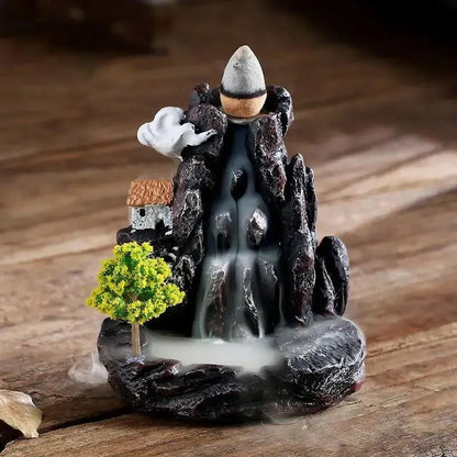 Backflow Incense Holder Waterfall Burner, Polyresin Home Décor Accent for Aroma and Smell-Removing Use - product view 1