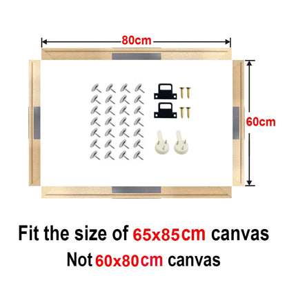 Wood Picture Frame, Rectangular Pastoral Wall Art Frame, 60 x 80 cm Display for Canvas and Painting Décor - product view 1