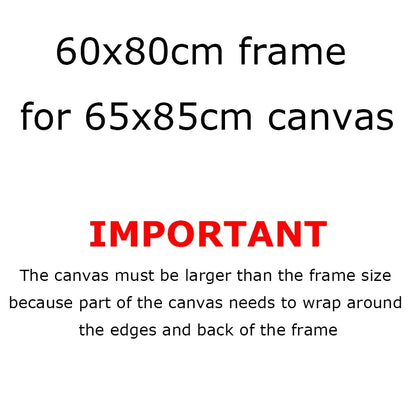 Wood Picture Frame, Rectangular Pastoral Wall Art Frame, 60 x 80 cm Display for Canvas and Painting Décor - product view 3