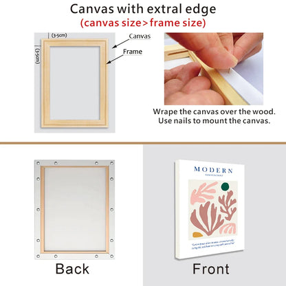Wood Picture Frame, Rectangular Pastoral Wall Art Frame, 60 x 80 cm Display for Canvas and Painting Décor - product view 6