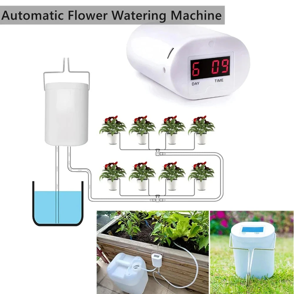 Automatic Plant Watering System, Rechargeable Indoor Drip Irrigation Kit, 1–9 Day Intervals, 1–99 Second Timer, H2–H16 - product view 6