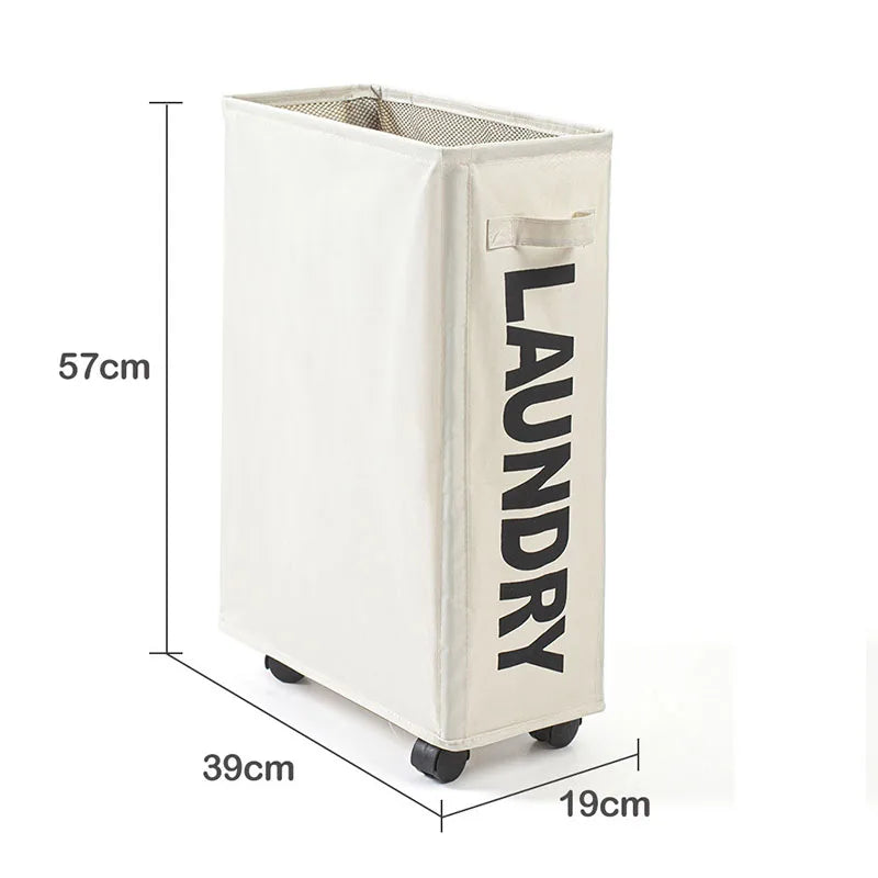 Foldable Laundry Basket with Wheels and Handles, Waterproof Oxford Storage Bag for Dirty Clothes and Yoga Mats, Multiple Colors - product view 3