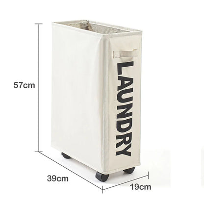 Foldable Laundry Basket with Wheels and Handles, Waterproof Oxford Storage Bag for Dirty Clothes and Yoga Mats, Multiple Colors - product view 3