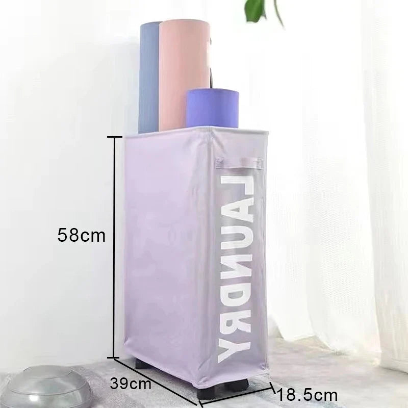 Foldable Laundry Basket with Wheels and Handles, Waterproof Oxford Storage Bag for Dirty Clothes and Yoga Mats, Multiple Colors - product view 4