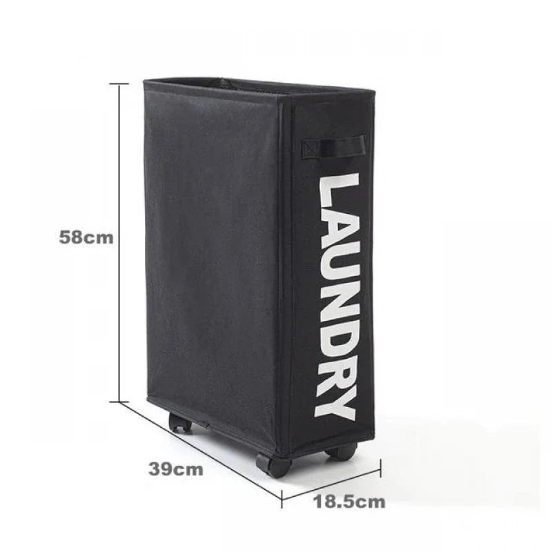 Foldable Laundry Basket with Wheels and Handles, Waterproof Oxford Storage Bag for Dirty Clothes and Yoga Mats, Multiple Colors - product view 6