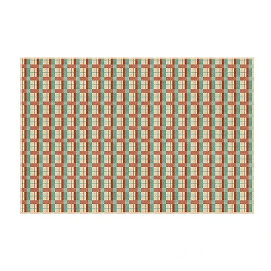 Plaid Area Rug, Soft Short-Pile Polyester, PVC Backing, Machine-Made Rectangle for Bedroom, Living Room and Entryway - product view 1