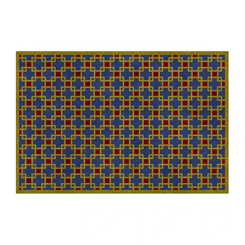 Plaid Area Rug, Soft Short-Pile Polyester, PVC Backing, Machine-Made Rectangle for Bedroom, Living Room and Entryway - product view 2