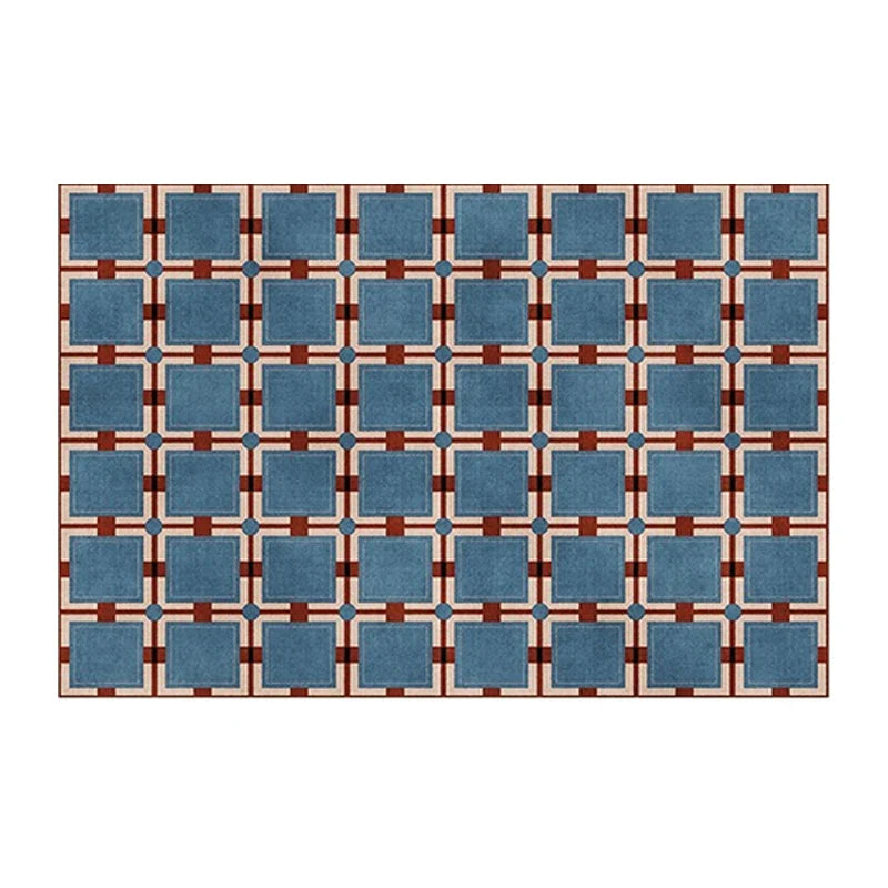 Plaid Area Rug, Soft Short-Pile Polyester, PVC Backing, Machine-Made Rectangle for Bedroom, Living Room and Entryway - product view 3
