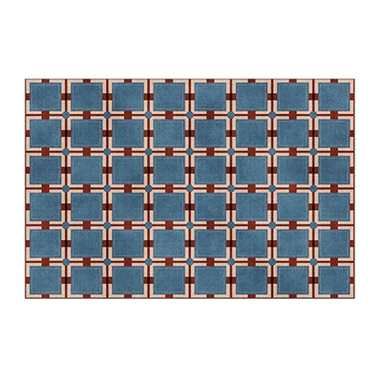 Plaid Area Rug, Soft Short-Pile Polyester, PVC Backing, Machine-Made Rectangle for Bedroom, Living Room and Entryway - product view 3