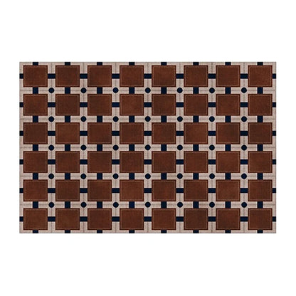 Plaid Area Rug, Soft Short-Pile Polyester, PVC Backing, Machine-Made Rectangle for Bedroom, Living Room and Entryway - product view 4