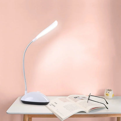 Folding LED Desk Lamp, Push-Button Control, Modern Plastic Table Light, White Light for Bedroom, Bedside and Study - product view 1