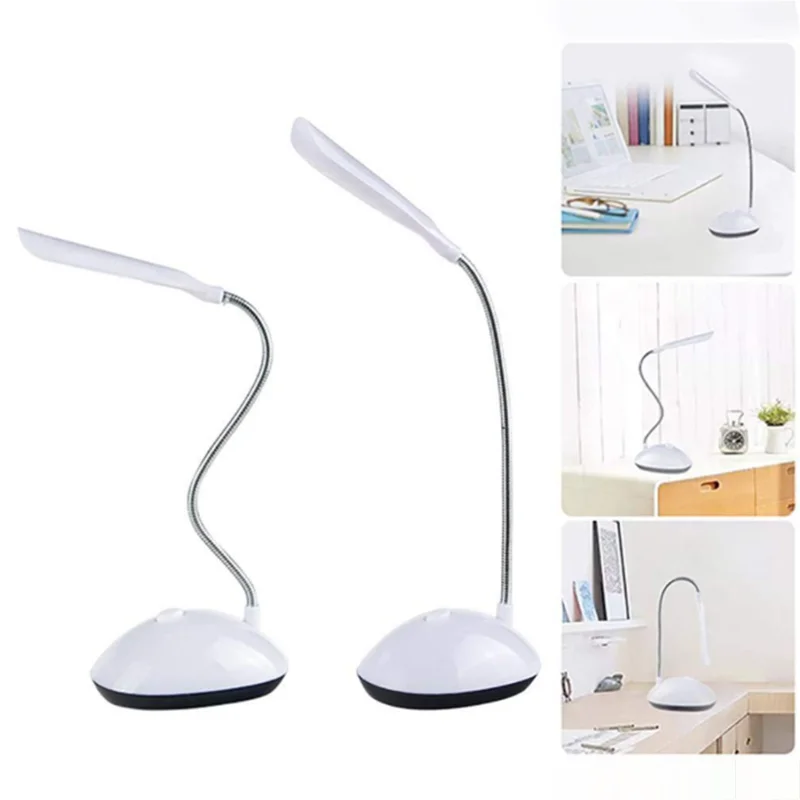 Folding LED Desk Lamp, Push-Button Control, Modern Plastic Table Light, White Light for Bedroom, Bedside and Study - product view 3