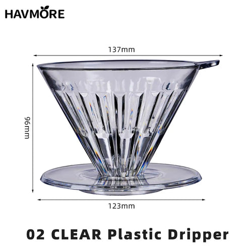 Reusable Coffee Dripper, Plastic Pour-Over Filter with Cone Basket and Spiral Ribs for 1–2 or 1–4 Cups - product view 1