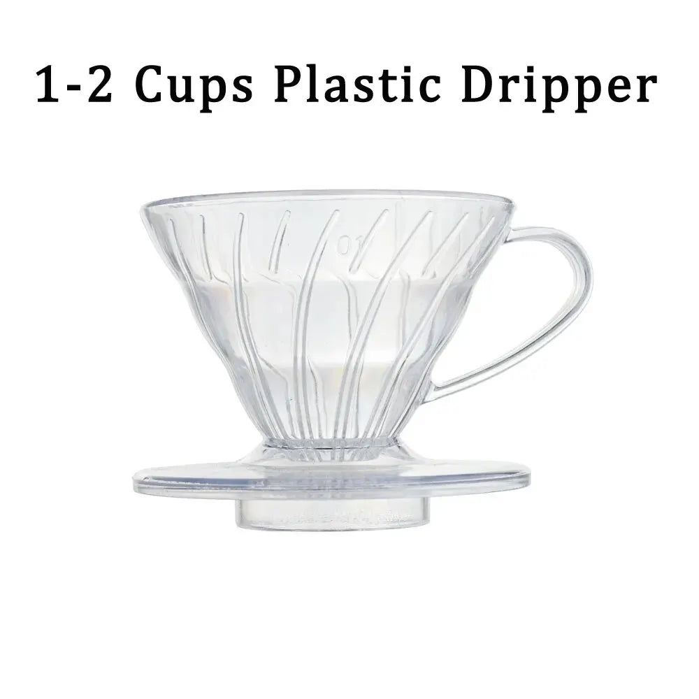 Reusable Coffee Dripper, Plastic Pour-Over Filter with Cone Basket and Spiral Ribs for 1–2 or 1–4 Cups - product view 2