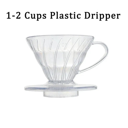 Reusable Coffee Dripper, Plastic Pour-Over Filter with Cone Basket and Spiral Ribs for 1–2 or 1–4 Cups - product view 2