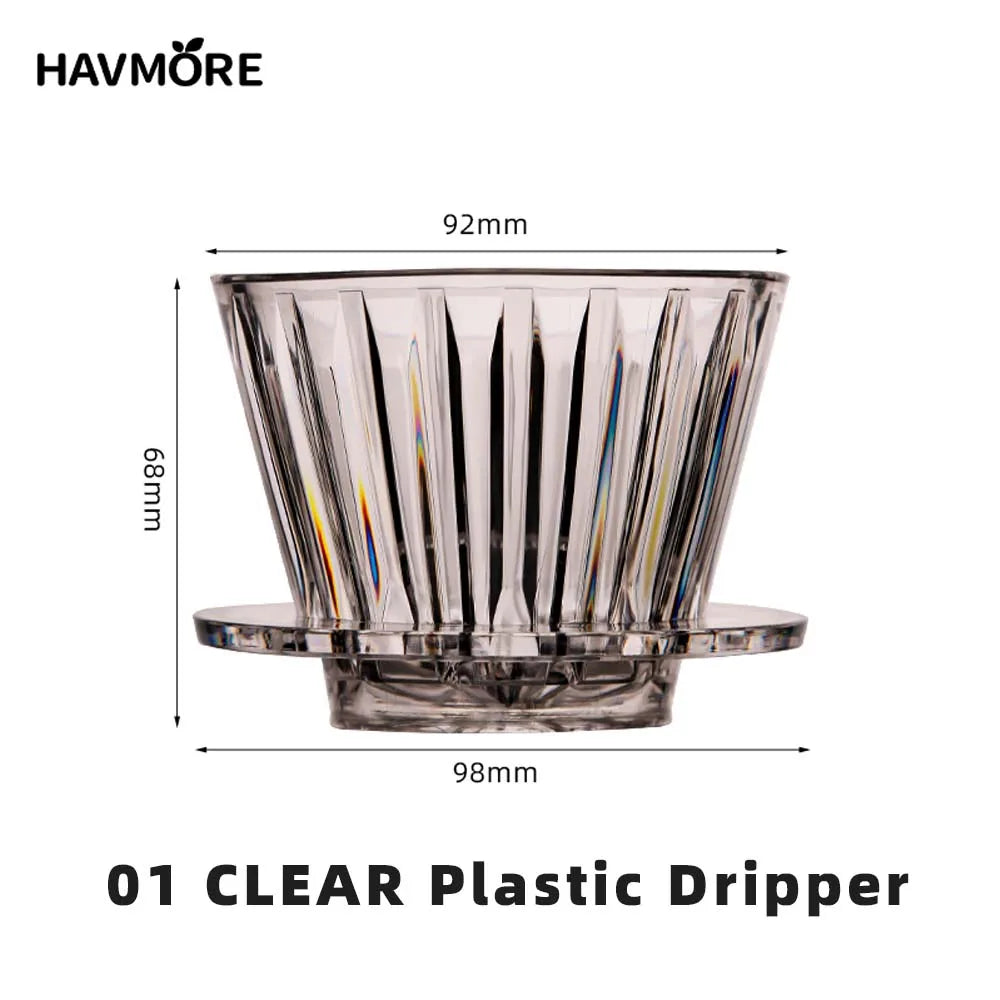 Reusable Coffee Dripper, Plastic Pour-Over Filter with Cone Basket and Spiral Ribs for 1–2 or 1–4 Cups - product view 4