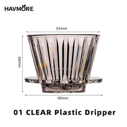 Reusable Coffee Dripper, Plastic Pour-Over Filter with Cone Basket and Spiral Ribs for 1–2 or 1–4 Cups - product view 4
