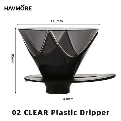 Reusable Coffee Dripper, Plastic Pour-Over Filter with Cone Basket and Spiral Ribs for 1–2 or 1–4 Cups - product view 5