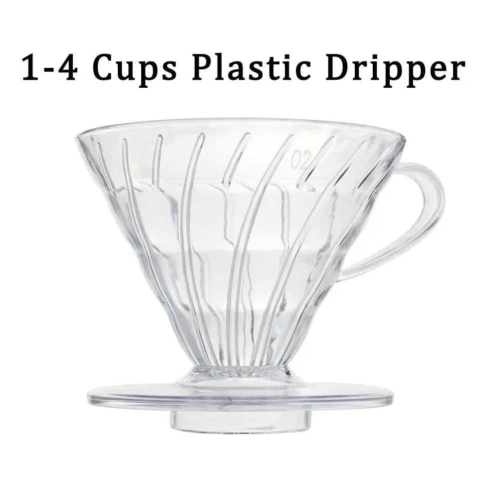Reusable Coffee Dripper, Plastic Pour-Over Filter with Cone Basket and Spiral Ribs for 1–2 or 1–4 Cups - product view 6