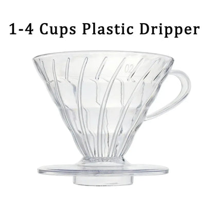 Reusable Coffee Dripper, Plastic Pour-Over Filter with Cone Basket and Spiral Ribs for 1–2 or 1–4 Cups - product view 6