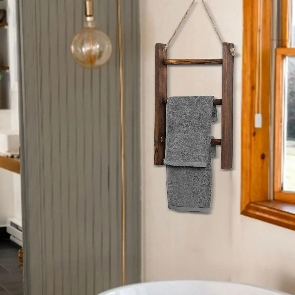 Three Tier Wall Mounted Towel Rack, towel ladder rack product view 2